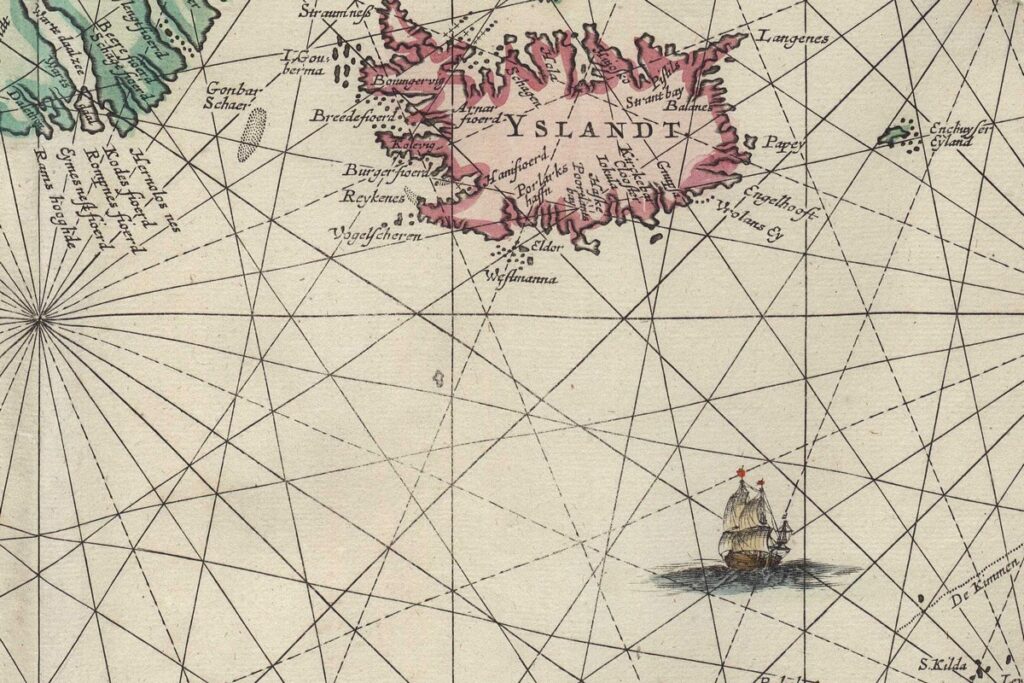 Buss Island na mapie Johannesa Janssoniusa z 1650 roku, fantomowa wyspa północnego Atlantyku na dawnej mapie Islandii